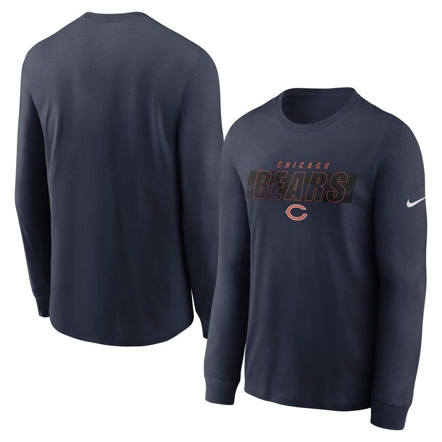 Chicago Bears Nike Fan Gear Playbook Long Sleeve T-Shirt Navy