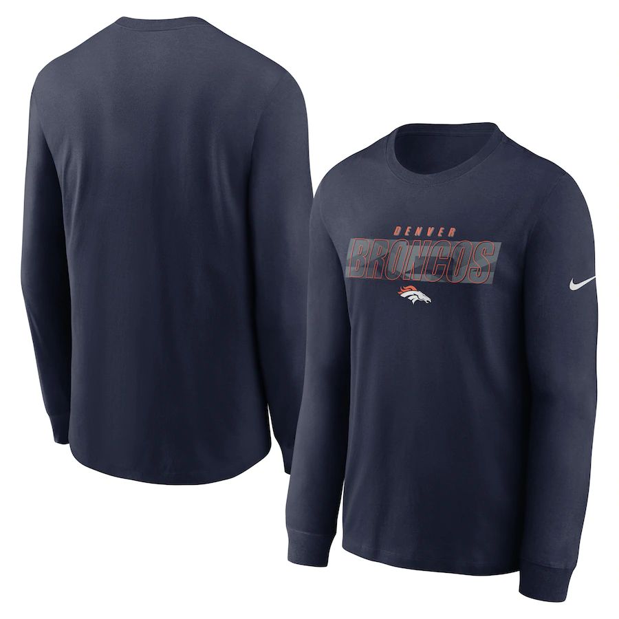 Denver Broncos Nike Fan Gear Playbook Long Sleeve T-Shirt Navy