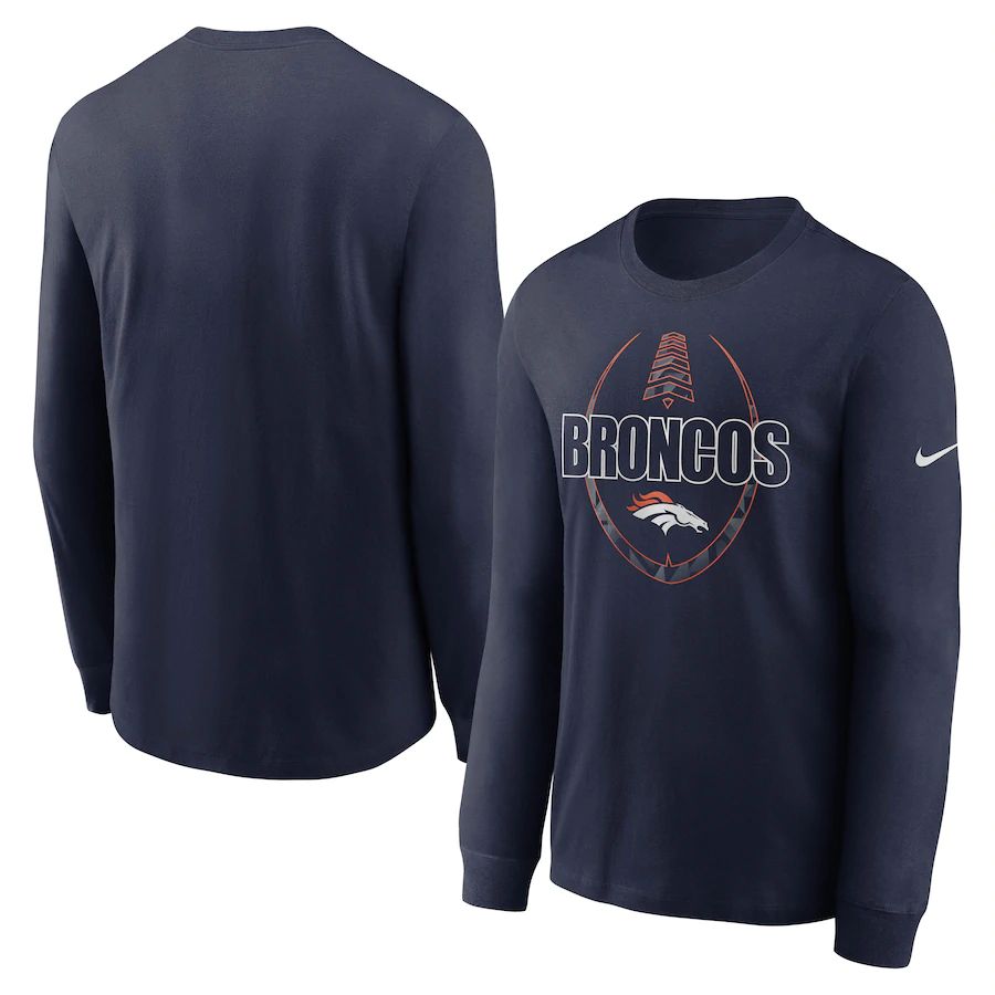 Denver Broncos Nike Icon Legend Performance Long Sleeve T-Shirt Navy