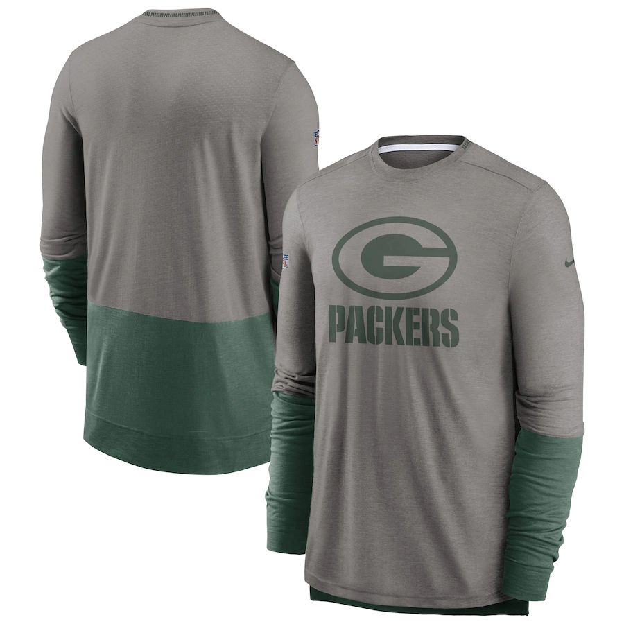 Green Bay Packers Nike Sideline Player Performance Long Sleeve T-Shirt Heathered Gray Green