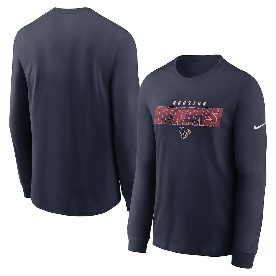 Houston Texans Nike Fan Gear Playbook Long Sleeve T-Shirt Navy