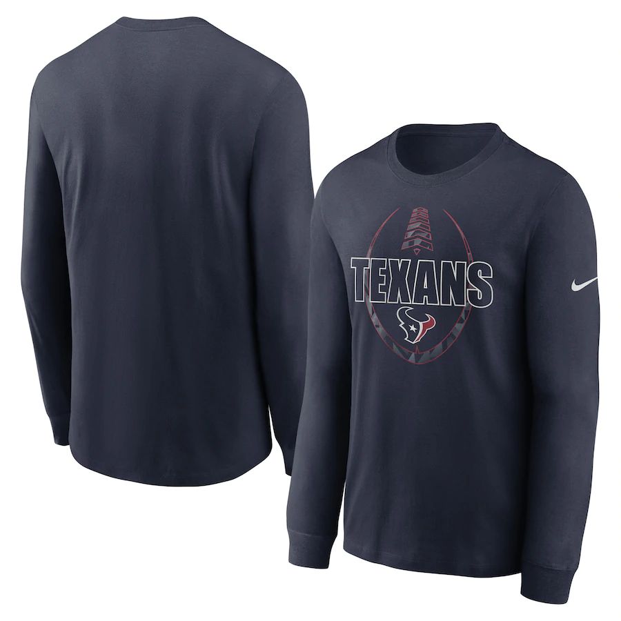 Houston Texans Nike Icon Legend Performance Long Sleeve T-Shirt Navy