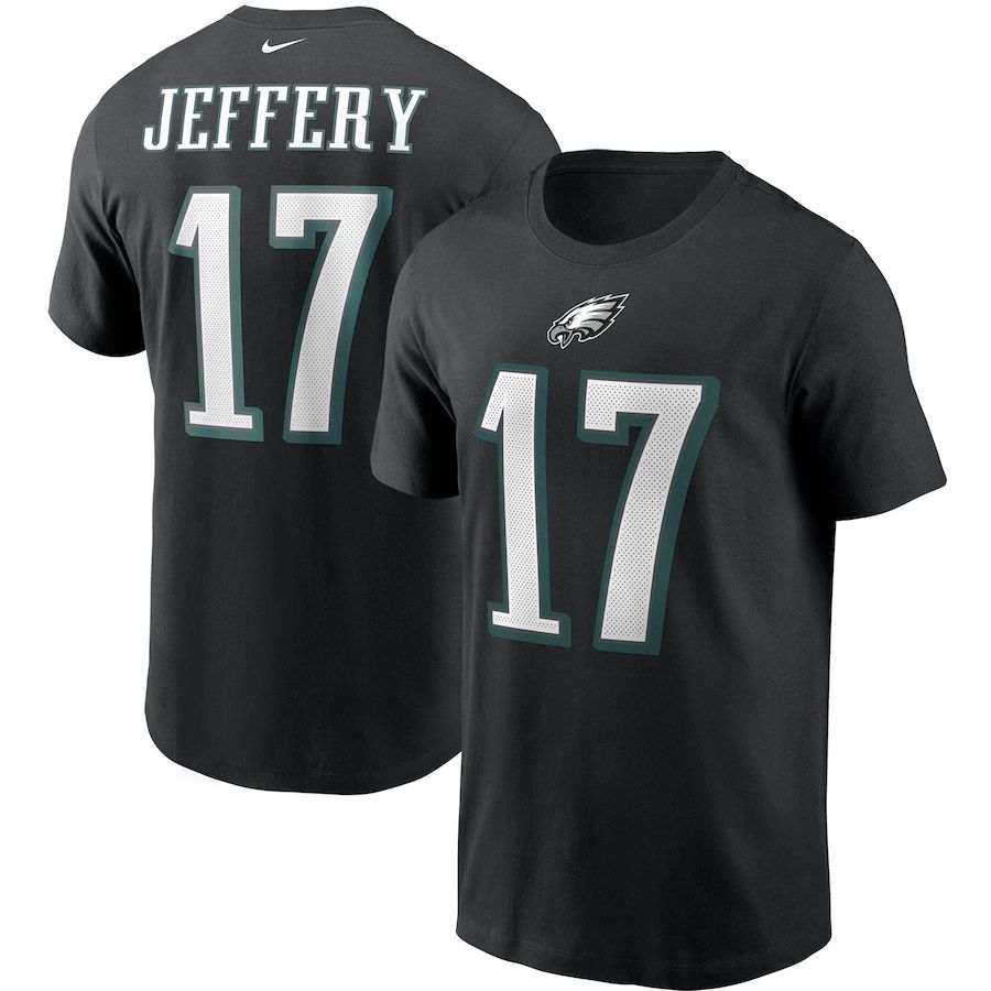 Philadelphia Eagles #17 Alshon Jeffery Nike Team Player Name & Number T-Shirt Black