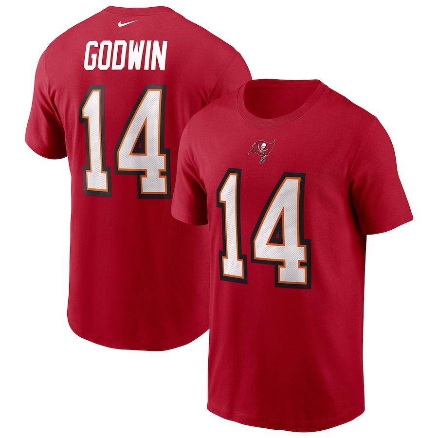 Tampa Bay Buccaneers #14 Chris Godwin Nike Team Player Name & Number T-Shirt Red