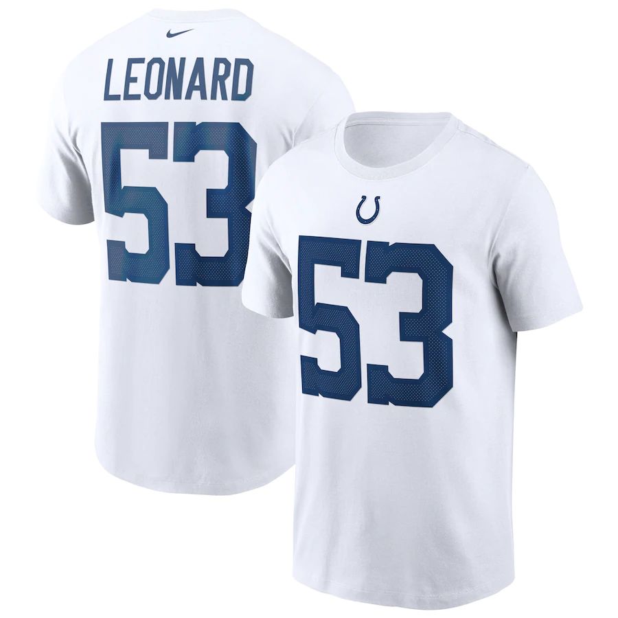 Indianapolis Colts #53 Darius Leonard Nike Team Player Name & Number T-Shirt White