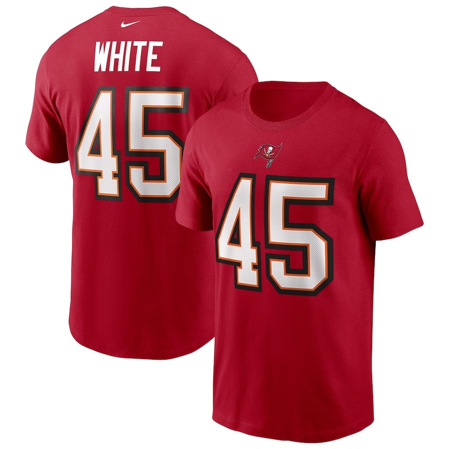 Tampa Bay Buccaneers #45 Devin White Nike Team Player Name & Number T-Shirt Red