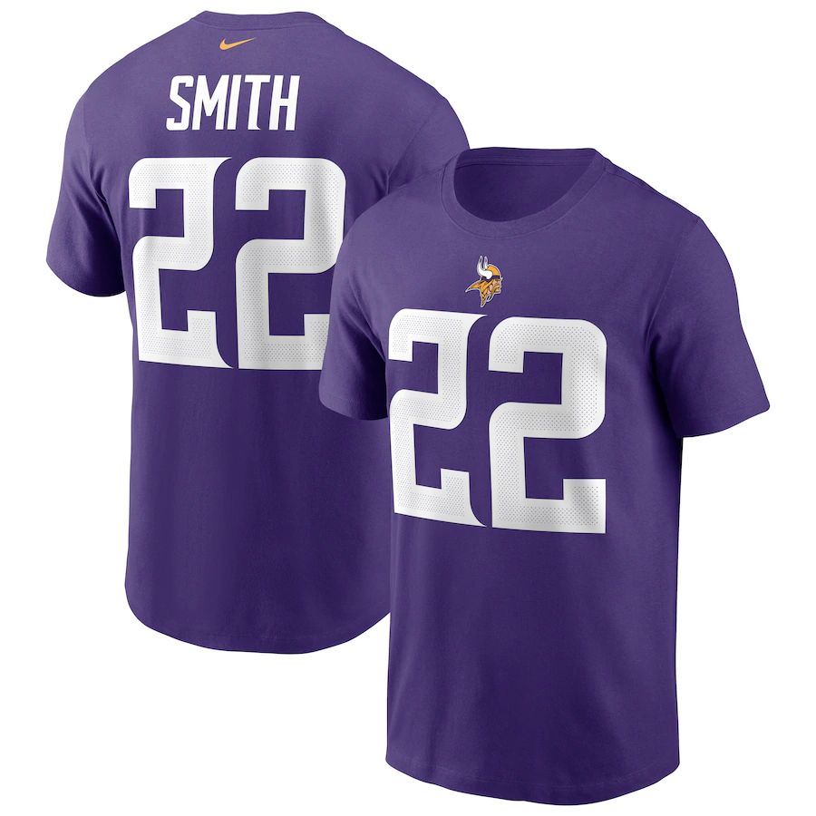 Minnesota Vikings #22 Harrison Smith Nike Team Player Name & Number T-Shirt Purple