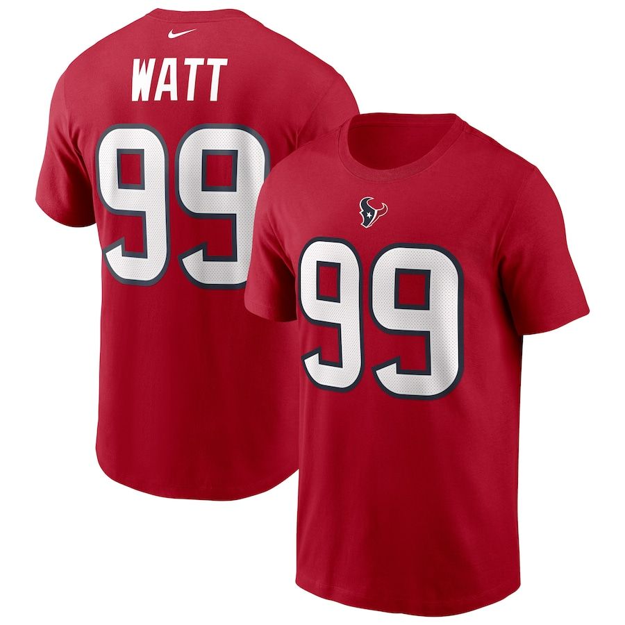 Houston Texans #99 J.J. Watt Nike Team Player Name & Number T-Shirt Red