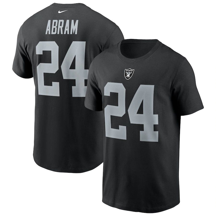 Las Vegas Raiders #24 Johnathan Abram Nike Team Player Name & Number T-Shirt Black