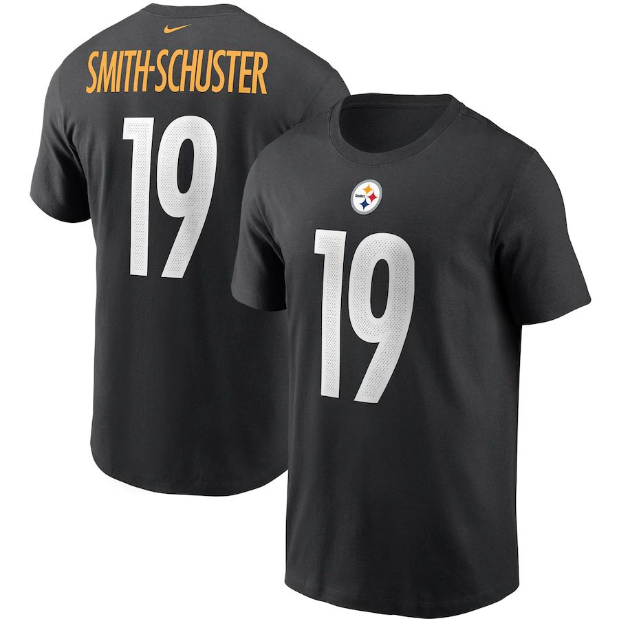 Pittsburgh Steelers #19 JuJu Smith-Schuster Nike Team Player Name & Number T-Shirt Black