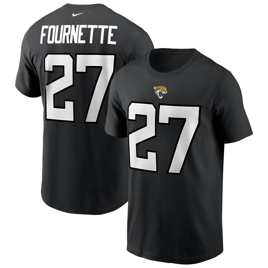 Jacksonville Jaguars #27 Leonard Fournette Nike Team Player Name & Number T-Shirt Black