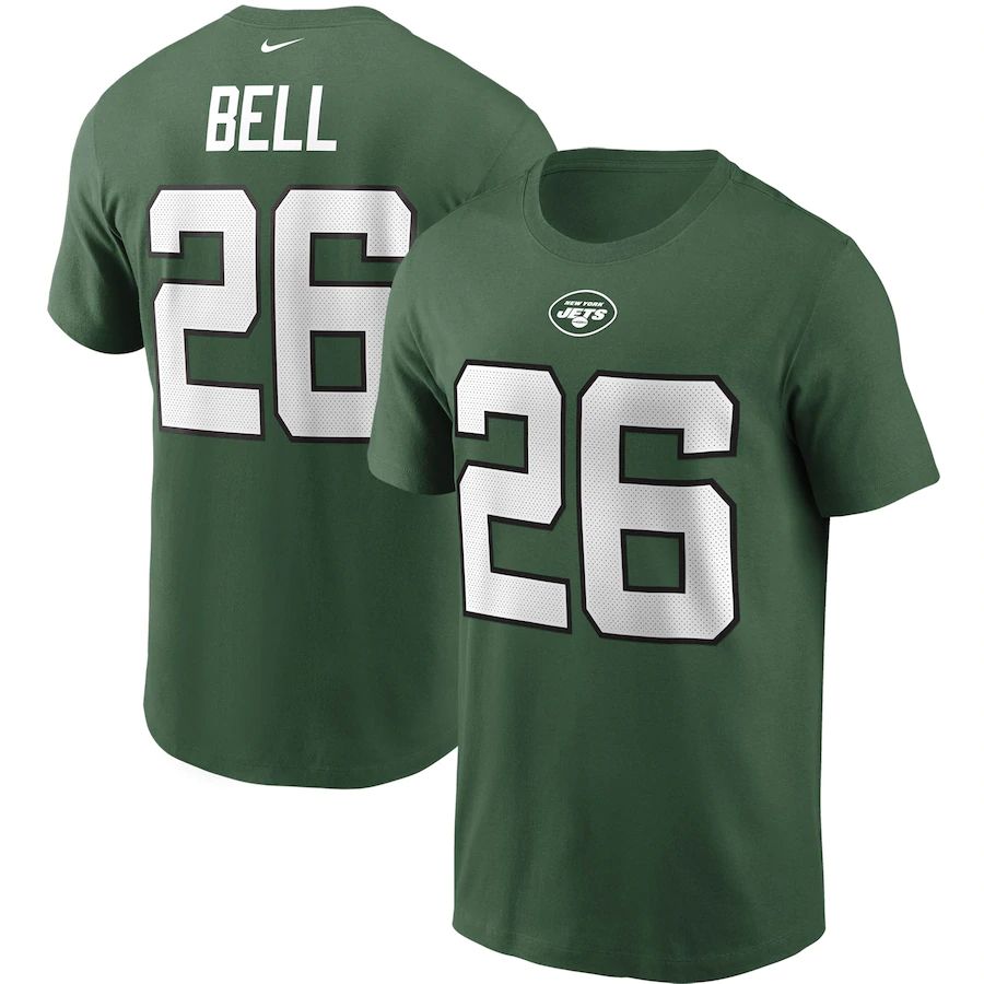 New York Jets #26 Le'Veon Bell Nike Team Player Name & Number T-Shirt Green