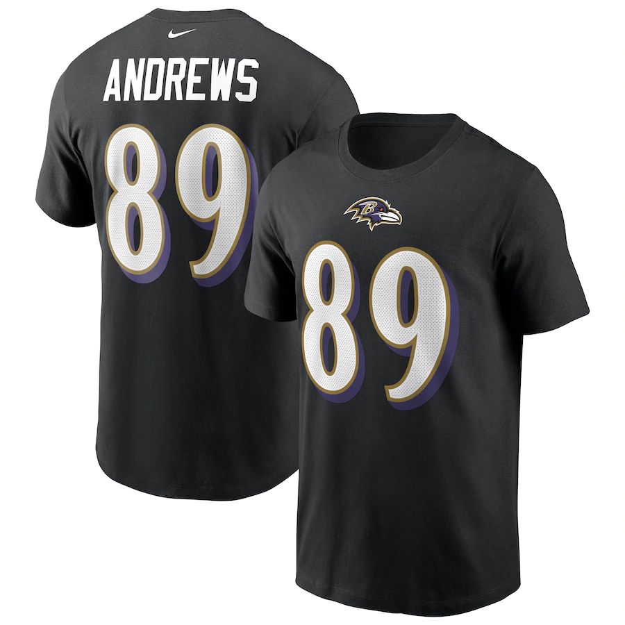 Baltimore Ravens #89 Mark Andrews Nike Team Player Name & Number T-Shirt Black