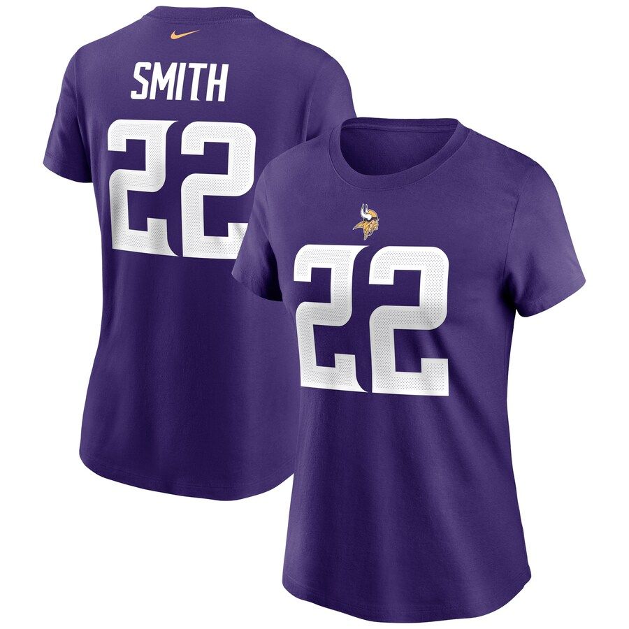 Minnesota Vikings #22 Harrison Smith Nike Women's Team Player Name & Number T-Shirt Purple