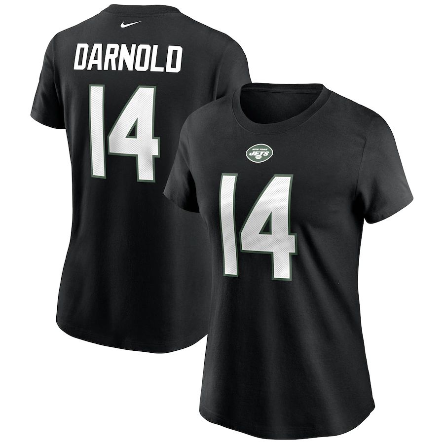 New York Jets #14 Sam Darnold Nike Women's Team Player Name & Number T-Shirt Black