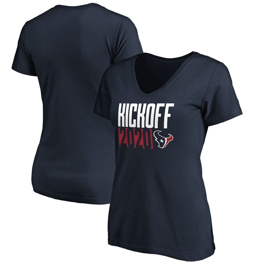 Houston Texans Fanatics Branded Women's Kickoff 2020 V-Neck T-Shirt Navy