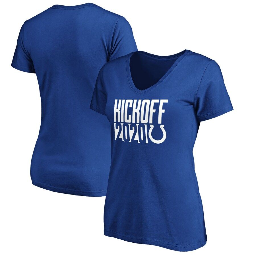 Indianapolis Colts Fanatics Branded Women's Kickoff 2020 V-Neck T-Shirt Royal