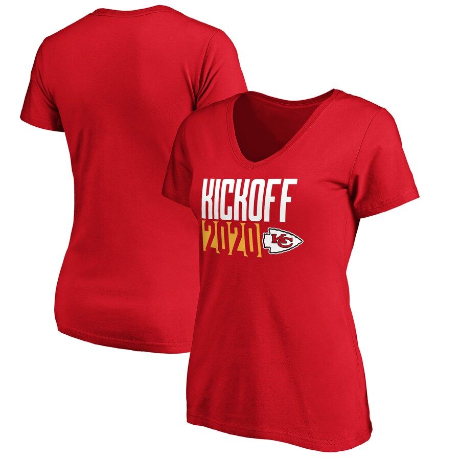 Kansas City Chiefs Fanatics Branded Women's Kickoff 2020 V-Neck T-Shirt Red