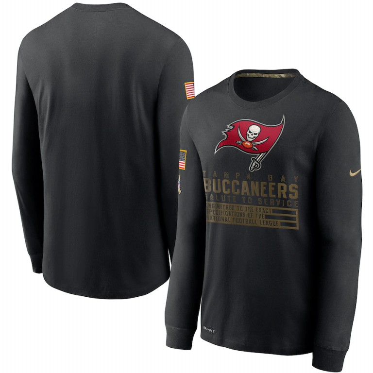 Tampa Bay Buccaneers Nike 2020 Salute to Service Sideline Performance Long Sleeve T-Shirt Black