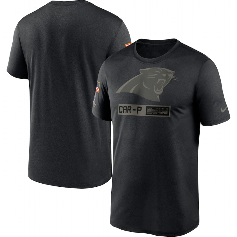 Carolina Panthers Nike 2020 Salute to Service Team Logo Performance T-Shirt Black