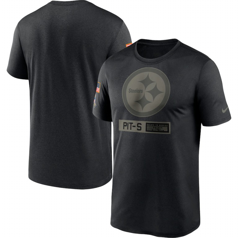 Pittsburgh Steelers Nike 2020 Salute to Service Team Logo Performance T-Shirt Black