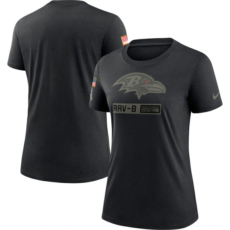 Baltimore Ravens Nike Women's 2020 Salute To Service Performance T-Shirt Black