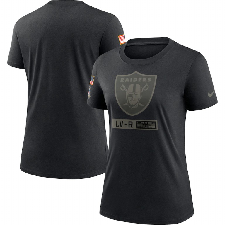 Las Vegas Raiders Nike Women's 2020 Salute To Service Performance T-Shirt Black