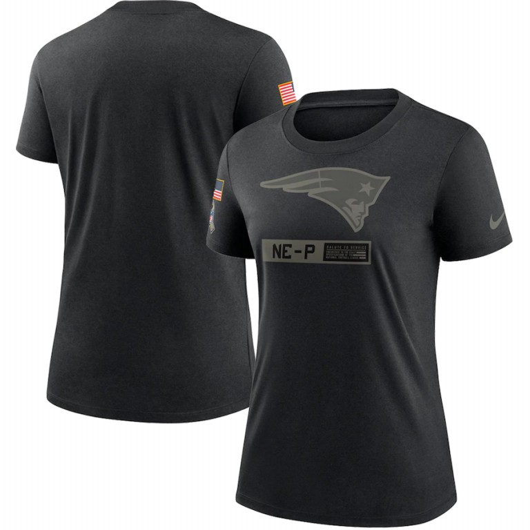 New England Patriots Nike Women's 2020 Salute To Service Performance T-Shirt Black