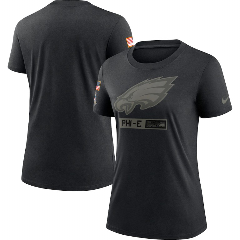 Philadelphia Eagles Nike Women's 2020 Salute To Service Performance T-Shirt Black