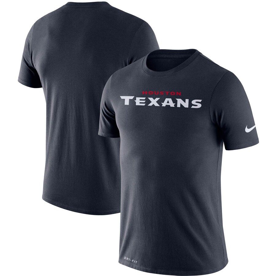 Houston Texans Nike Fan Gear Essential Wordmark Performance T-Shirt Navy