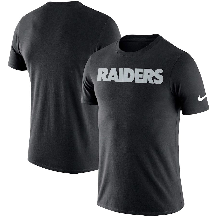 Las Vegas Raiders Nike Fan Gear Essential Wordmark Performance T-Shirt Black