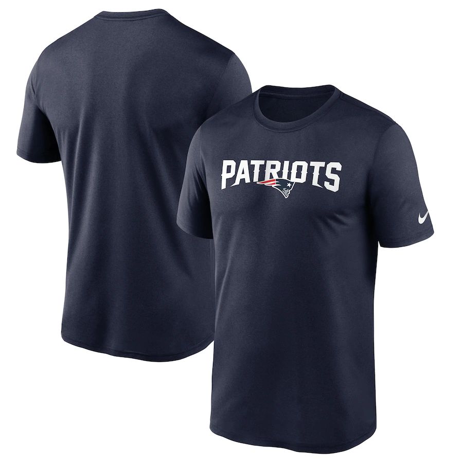 New England Patriots Nike Fan Gear Legend Wordmark Performance T-Shirt Navy