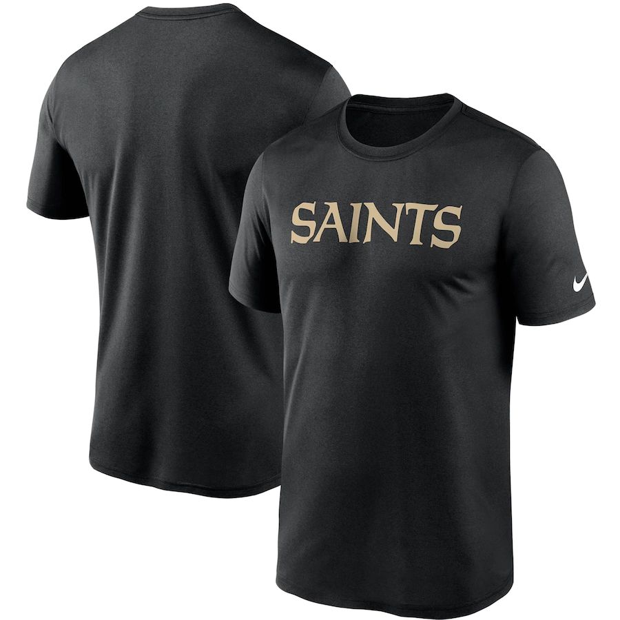 New Orleans Saints Nike Fan Gear Legend Wordmark Performance T-Shirt Black