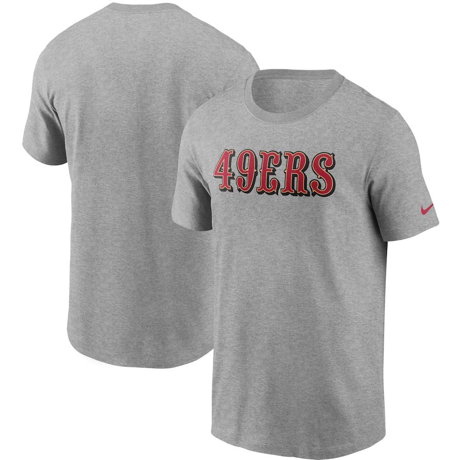 San Francisco 49ers Nike Fan Gear Wordmark T-Shirt Charcoal