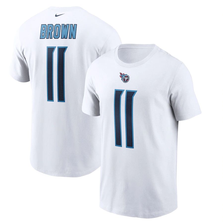 Tennessee Titans #11 AJ Brown Nike Player Name & Number T-Shirt White