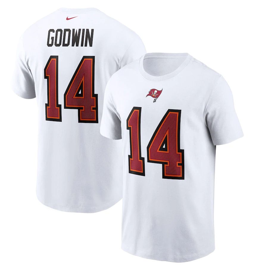 Tampa Bay Buccaneers #14 Chris Godwin Nike Player Name & Number T-Shirt White