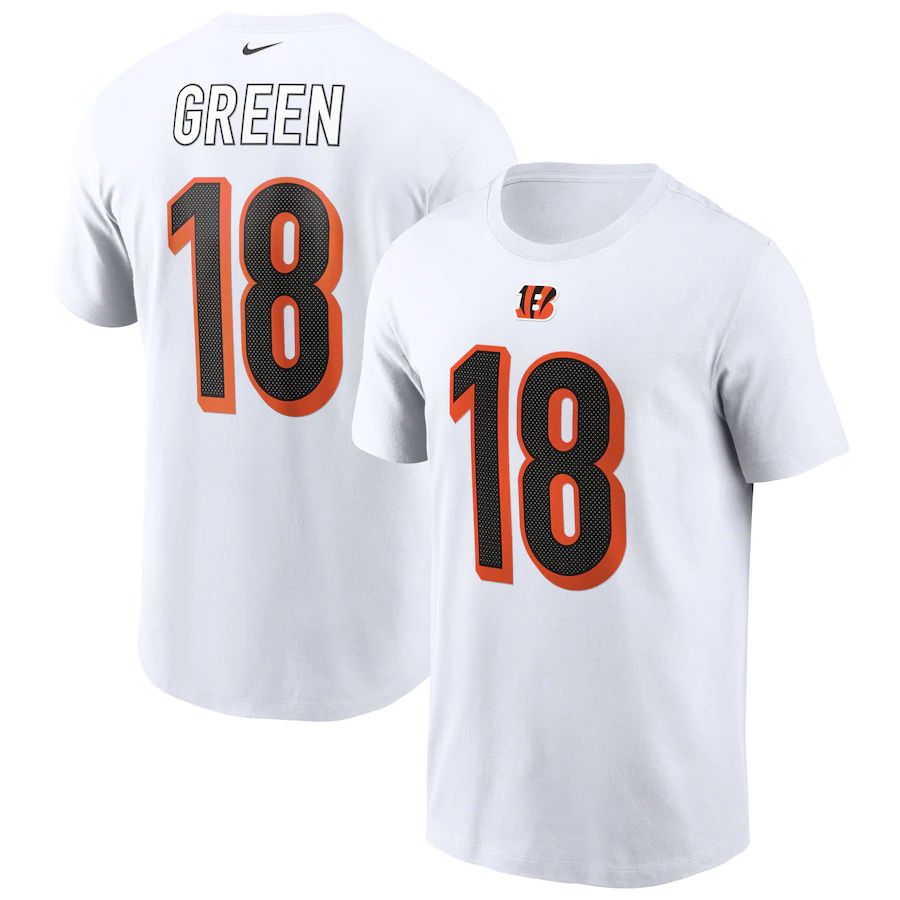 Cincinnati Bengals #18 A.J. Green Nike Name & Number T-Shirt White