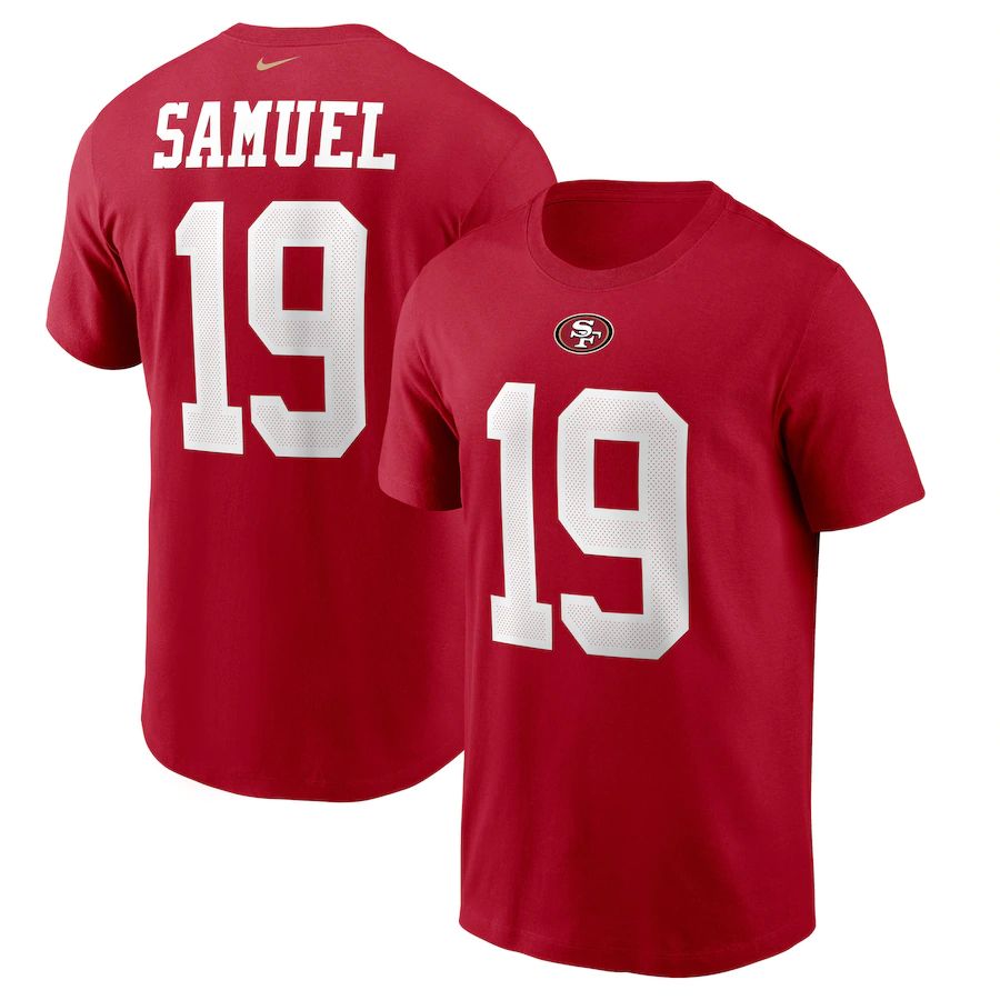 San Francisco 49ers #19 Deebo Samuel Nike Player Name & Number T-Shirt Scarlet