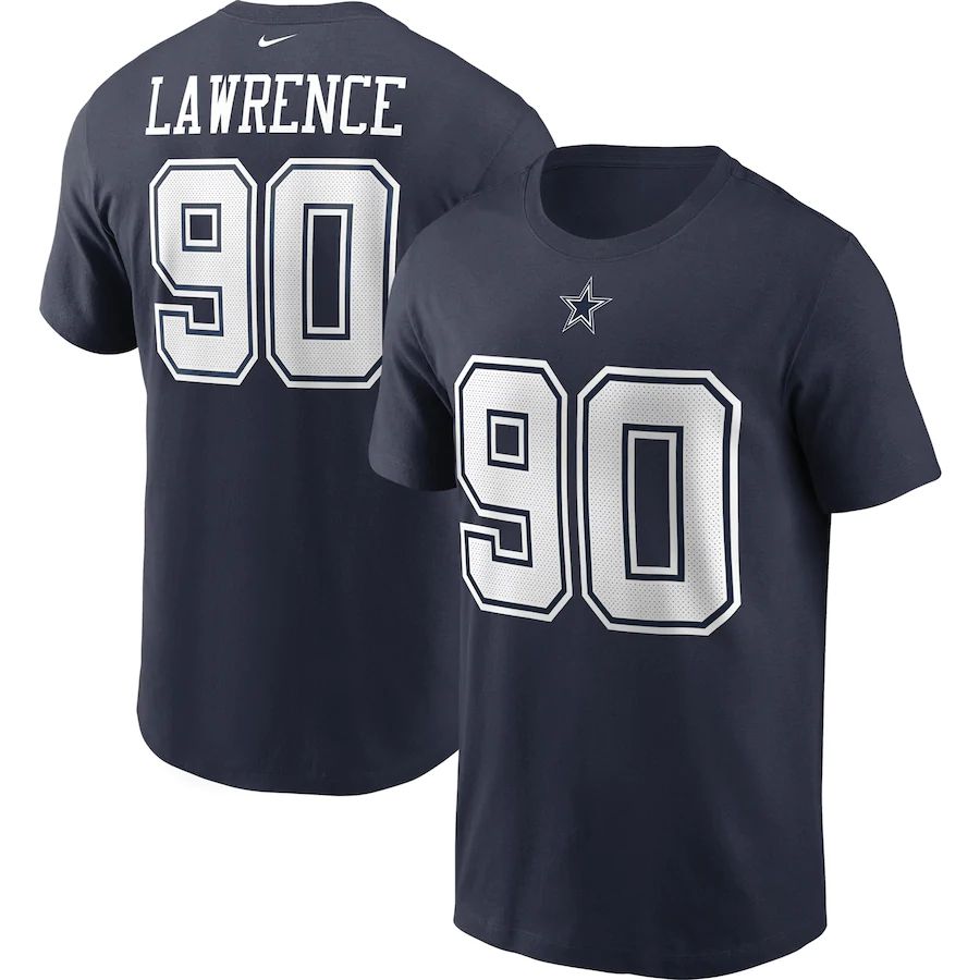 Dallas Cowboys #90 Demarcus Lawrence Nike Name & Number T-Shirt Navy