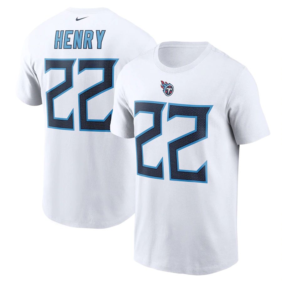 Tennessee Titans #22 Derrick Henry Nike Name & Number T-Shirt White