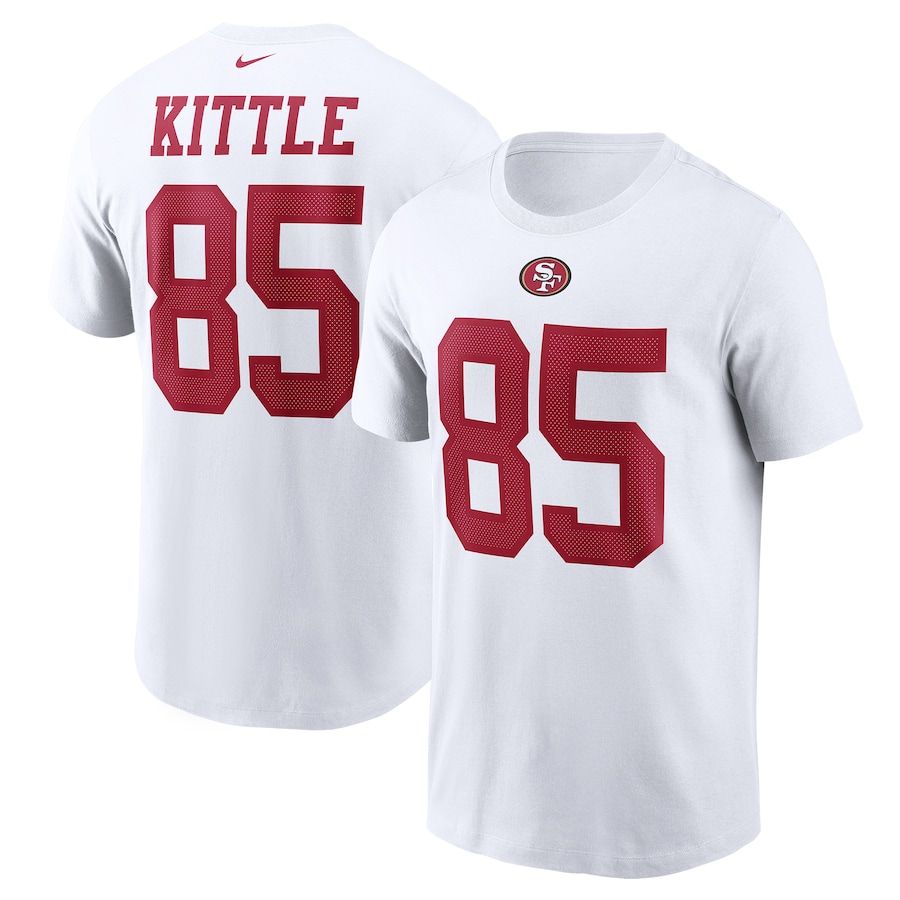 San Francisco 49ers #85 George Kittle Nike Name & Number T-Shirt White