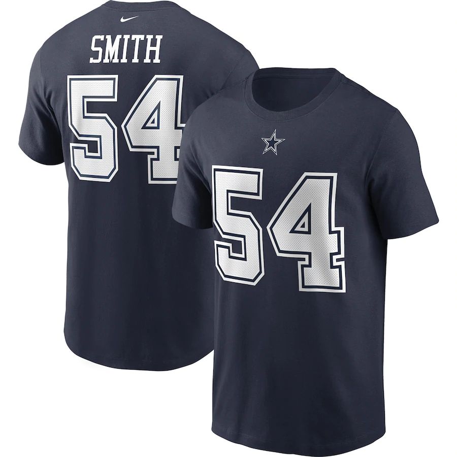 Dallas Cowboys #54 Jaylon Smith Nike Name & Number T-Shirt Navy