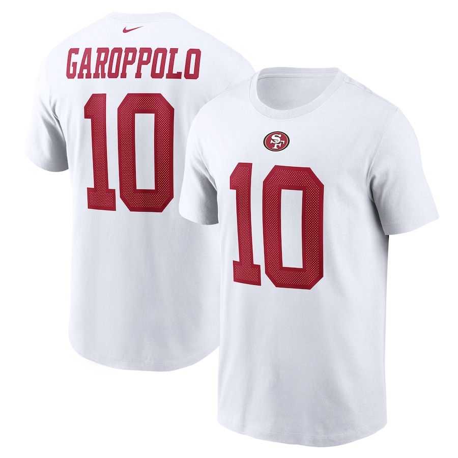 San Francisco 49ers #10 Jimmy Garoppolo Nike Name & Number T-Shirt White