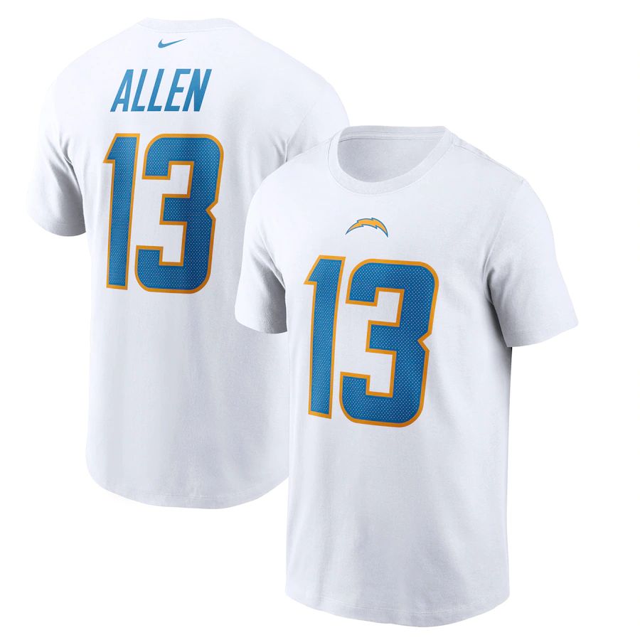 Los Angeles Chargers #13 Keenan Allen Nike Player Name & Number T-Shirt White