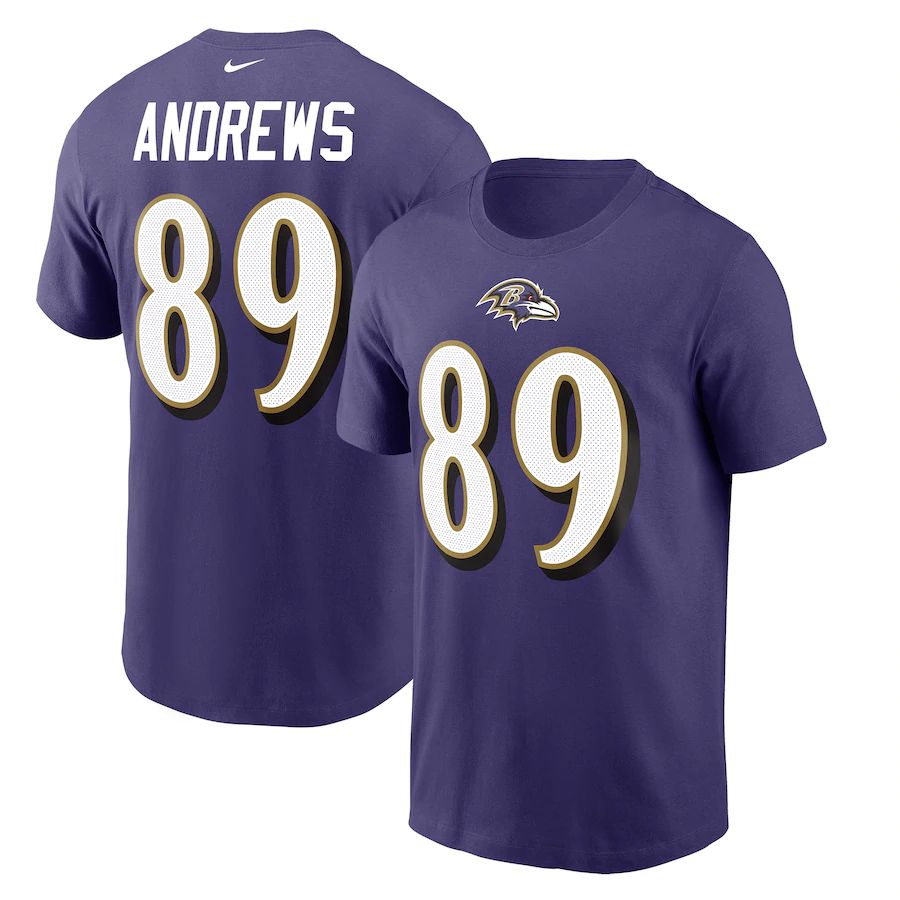 Baltimore Ravens #89 Mark Andrews Nike Player Name & Number T-Shirt Purple