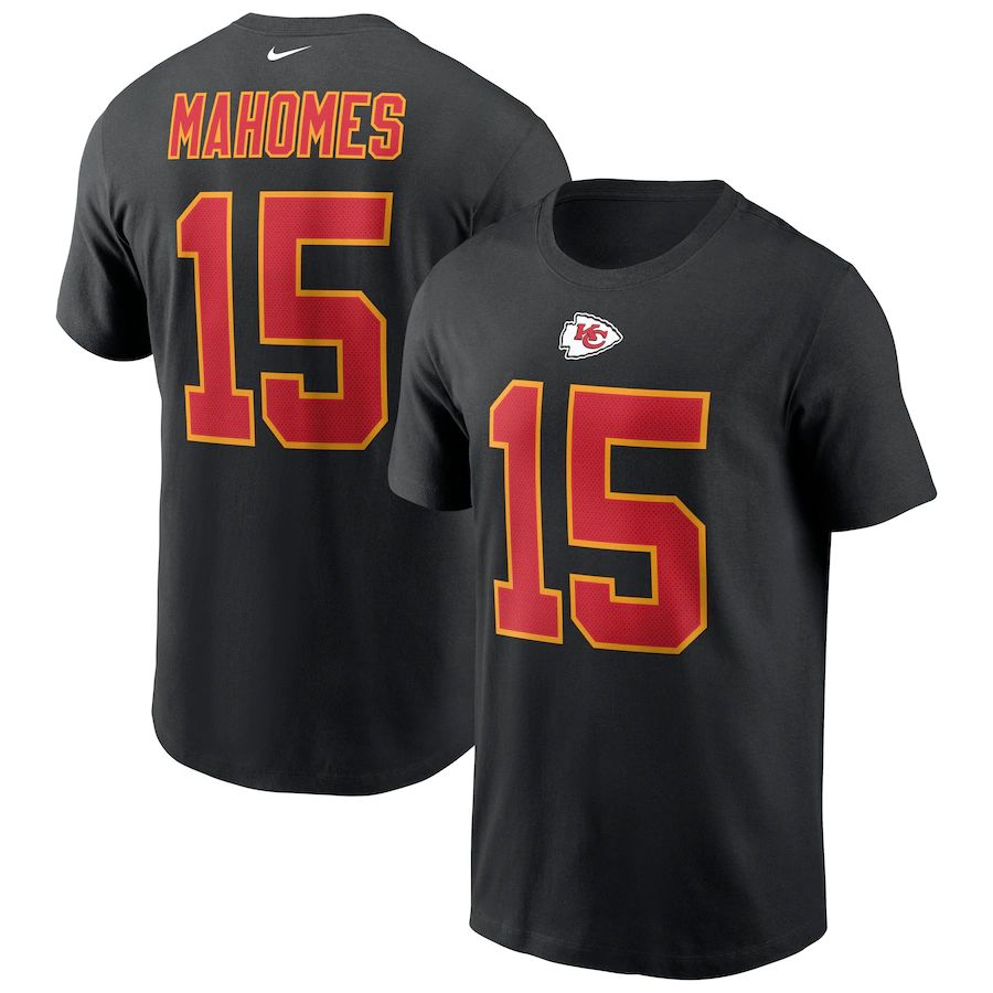 Kansas City Chiefs #15 Patrick Mahomes Nike Name & Number T-Shirt Black