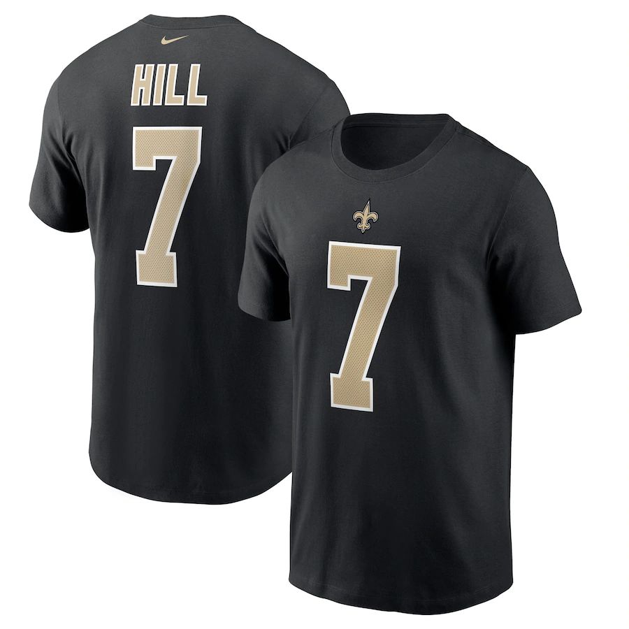 New Orleans Saints #7 Taysom Hill Nike Player Name & Number T-Shirt Black