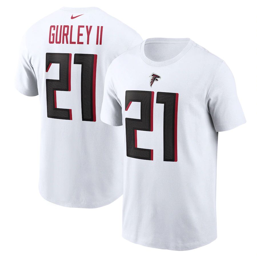 Atlanta Falcons #21 Todd Gurley II Nike Name & Number T-Shirt White