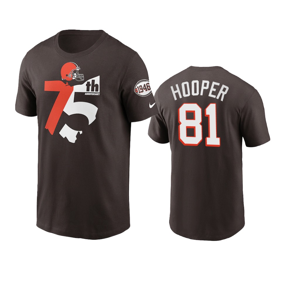 Cleveland Browns #81 Austin Hooper Nike 1946 Collection T-Shirt Brown