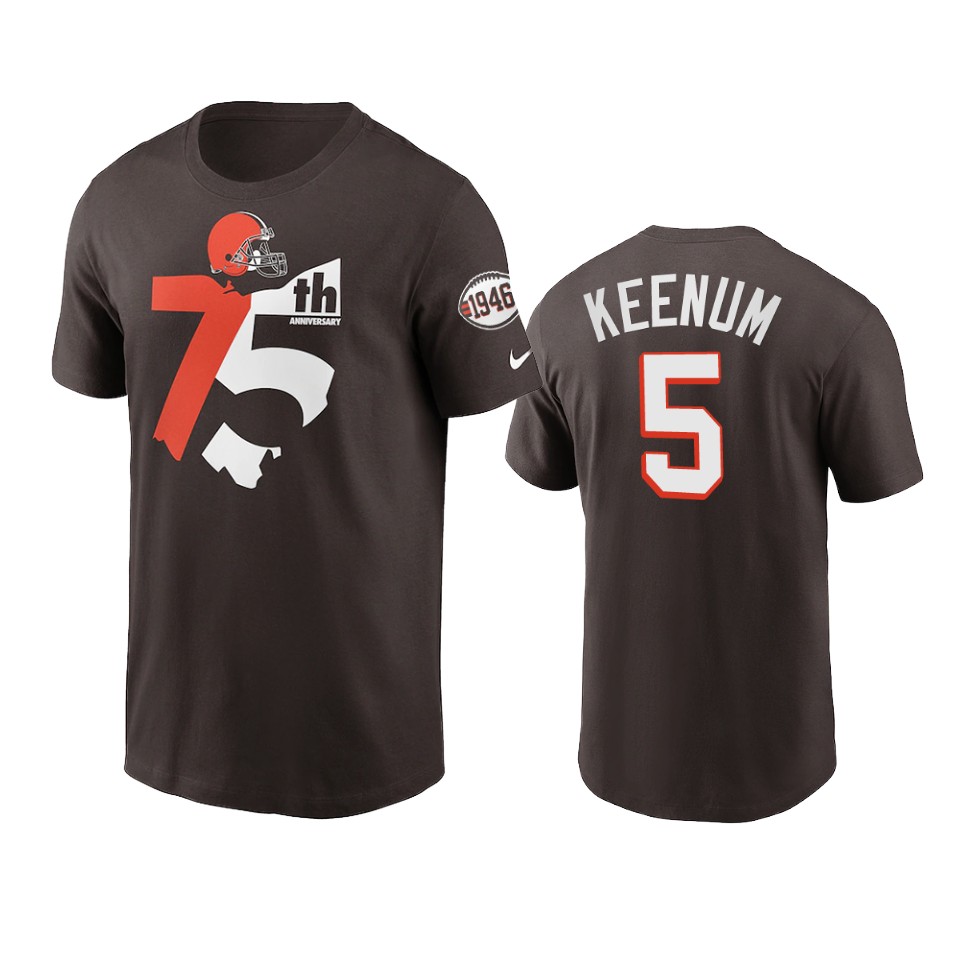 Cleveland Browns #5 Case Keenum Nike 1946 Collection T-Shirt Brown